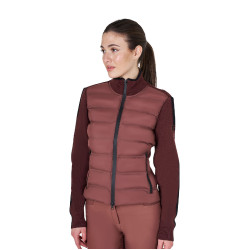 Equestro damesjas van nylon en breiwerk met ritssluiting Bruin