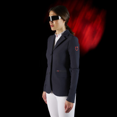 Wedstrijdjas dames Equestro Ridertechnology met thermisch gelaste naden Marine Marineblauw Wedstrijdjas dames Equestro Ridertechnology met thermisch gelaste naden Marine Marineblauw