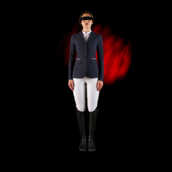 Wedstrijdjas dames Equestro Ridertechnology met thermisch gelaste naden Marine Marineblauw Wedstrijdjas dames Equestro Ridertechnology met thermisch gelaste naden Marine Marineblauw