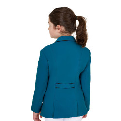 Wedstrijdjasje Equestro meisje van technische stof Blauw koraal Wedstrijdjasje Equestro meisje van technische stof Blauw koraal