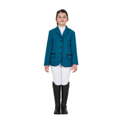Wedstrijdjasje Equestro meisje van technische stof Blauw koraal Wedstrijdjasje Equestro meisje van technische stof Blauw koraal