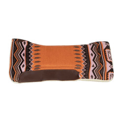 Western zadeldek met leren inzetstukken en synthetische wolvulling Pool's Oranje / bruin
