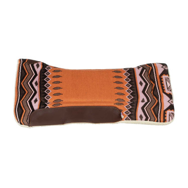 Western zadeldek met leren inzetstukken en synthetische wolvulling Pool's Oranje / bruin