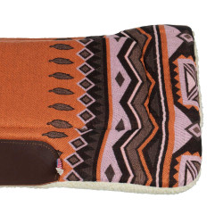 Western zadeldek met leren inzetstukken en synthetische wolvulling Pool's Oranje / bruin