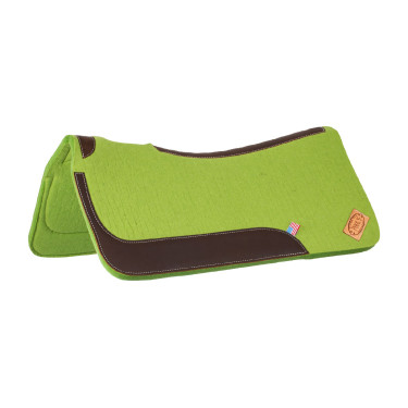 Western zadeldek van vilt met lederen inzetstukken 32"x32" Pool's Citroen Geel