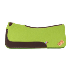 Western zadeldek van vilt met lederen inzetstukken 32"x32" Pool's Citroen Geel