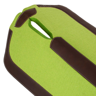 Western zadeldek van vilt met lederen inzetstukken 32"x32" Pool's Citroen Geel