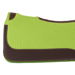 Western zadeldek van vilt met lederen inzetstukken 32"x32" Pool's Citroen Geel