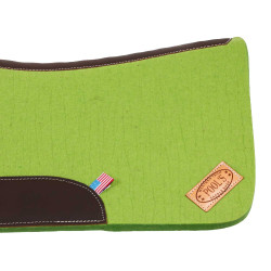 Western zadeldek van vilt met lederen inzetstukken 32"x32" Pool's Citroen Geel