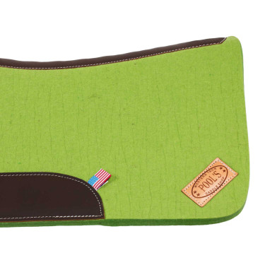 Western zadeldek van vilt met lederen inzetstukken 32"x32" Pool's Citroen Geel