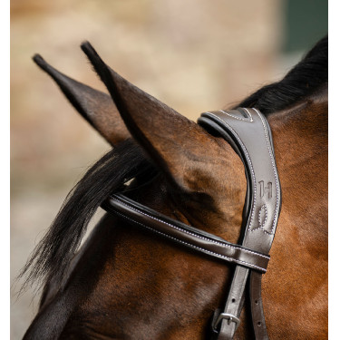 Grackle hoofdstel in 8-vorm Horseware gekruiste neusriem Bruin