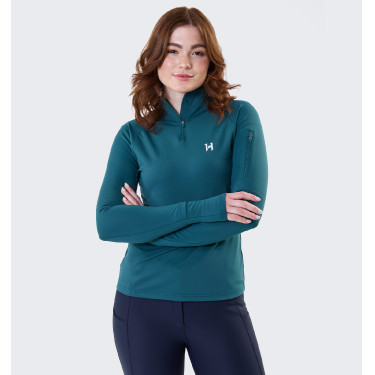 Polo 1/4 rits Horseware winter Strive dames Groen dynastie