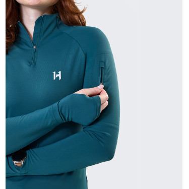 Polo 1/4 rits Horseware winter Strive dames Groen dynastie