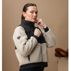 Horseware AA Lorenza damesfleece met rits Zand / zwart Geel