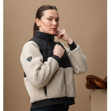 Horseware AA Lorenza damesfleece met rits Zand / zwart Geel