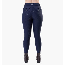 Paardrijbroek Horseware Flexfit winter full grip dames Marine Marineblauw