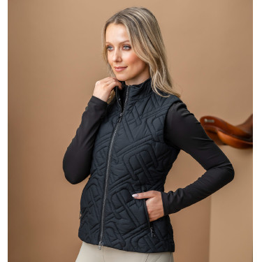 Mouwloze donsbody Horseware AA Neve Monogram dames Zwart