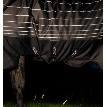 Deken Horseware Amigo 1200D FieldSafe Reflectech Plus Turnout 100g Zwart / zwart reflecterend