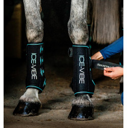 Horseware Ice-Vibe peesbeschermers Zwart / aqua Blauw