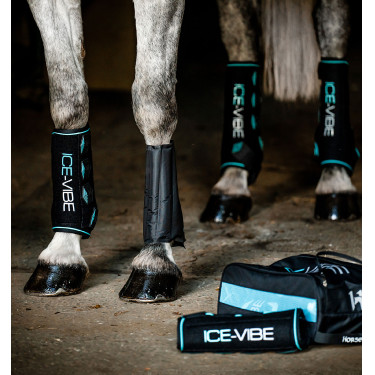 Horseware Ice-Vibe peesbeschermers Zwart / aqua Blauw