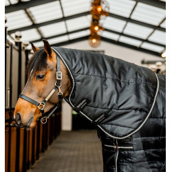 Horseware Easy-Layer staldekenhals 100 g Zwart / zwart / zilver Horseware Easy-Layer staldekenhals 100 g Zwart / zwart / zilver