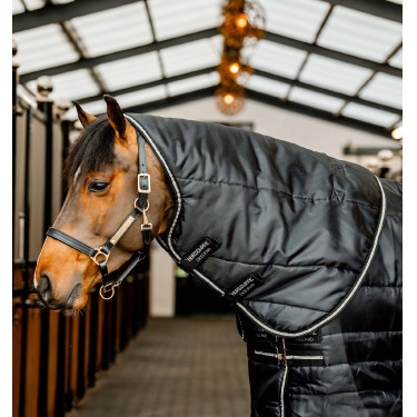 Horseware Easy-Layer staldekenhals 100 g Zwart / zwart / zilver Horseware Easy-Layer staldekenhals 100 g Zwart / zwart / zilver