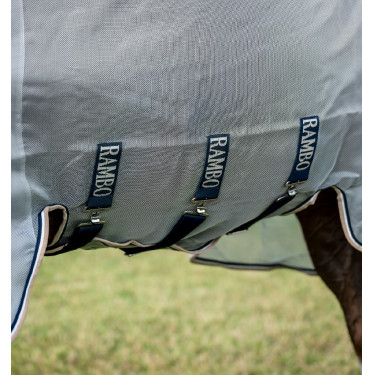 Vliegendeken Horseware Rambo Protector Integrated Zilver / marine Vliegendeken Horseware Rambo Protector Integrated Zilver / marine