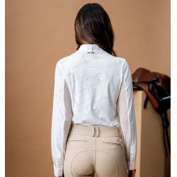 Wedstrijdpolo Horseware AA Elena met lange mouwen Wit
