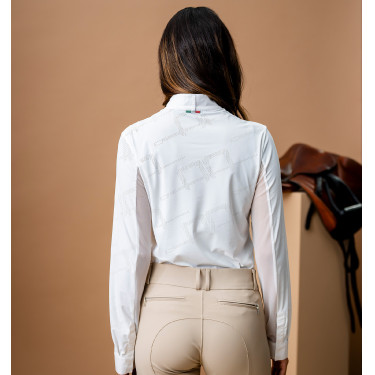 Wedstrijdpolo Horseware AA Elena met lange mouwen Wit
