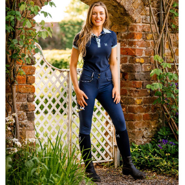 Broek Horseware Newmarket hoge taille full seat Marine / marine Blauw
