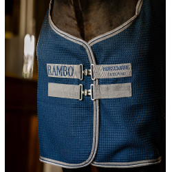 Horseware Rambo Techni Waffle Cooler zweetdeken Marine / onweer / zilvergrijs Marineblauw