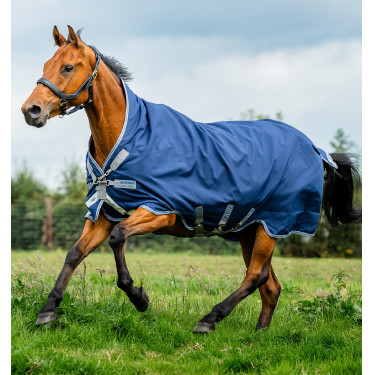 Horseware Rhino Wug Turnout 0g deken Zwart / titaniumgrijs / klassiek blauw