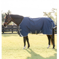 Horseware Rhino Turnout deken 100g Zwart / titaniumgrijs / klassiek blauw
