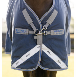 Horseware Rhino Turnout deken 100g Zwart / titaniumgrijs / klassiek blauw