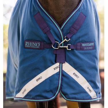 Horseware Rhino Turnout deken 100g Marine / grijs / aqua / grijs Marineblauw