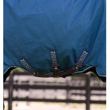 Horseware Rhino Turnout deken 100g Marine / grijs / aqua / grijs Marineblauw