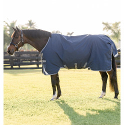Horseware Rhino Turnout 0g deken Zwart / titaniumgrijs / klassiek blauw