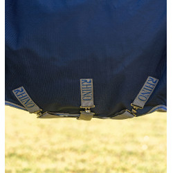 Horseware Rhino Turnout 0g deken Zwart / titaniumgrijs / klassiek blauw
