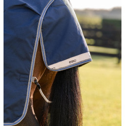 Horseware Rhino Turnout 0g deken Zwart / titaniumgrijs / klassiek blauw