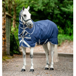 Horseware Rhino Plus Pony Turnout 0g Deken Zwart / titaniumgrijs / klassiek blauw