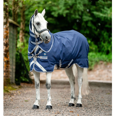 Horseware Rhino Plus Pony Turnout 0g Deken Zwart / titaniumgrijs / klassiek blauw