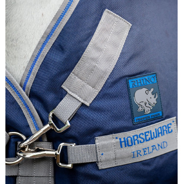 Horseware Rhino Plus Pony Turnout 0g Deken Zwart / titaniumgrijs / klassiek blauw