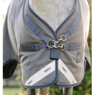 Horseware Rhino Hexstop Plus Poney Turnout 250g VL deken Grijs / indigo / marineblauw