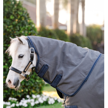 Horseware Rhino Hexstop Plus Pony Turnoutdeken 100g Grijs / indigo / marineblauw