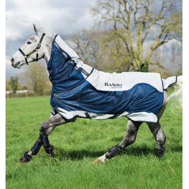 Horseware Rambo Summer Series V-Front deken Marine / grijs Blauw Horseware Rambo Summer Series V-Front deken Marine / grijs Blauw