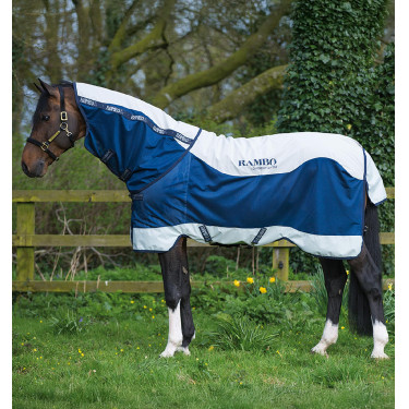 Horseware Rambo Summer Series V-Front deken Marine / grijs Blauw Horseware Rambo Summer Series V-Front deken Marine / grijs Blauw