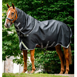 Horseware Rambo 1680D Turnout Plus 100g deken Zwart / storm / zilvergrijs