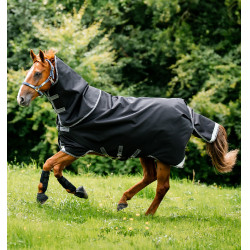 Horseware Rambo 1680D Turnout Plus 100g deken Zwart / storm / zilvergrijs
