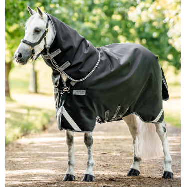 Horseware Rambo 1680D Turnout Plus 100g deken Zwart / storm / zilvergrijs