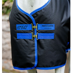 Horseware Amigo Ripstop 900D Plus Poney Turnout 100g deken Zwart / klassiek blauw